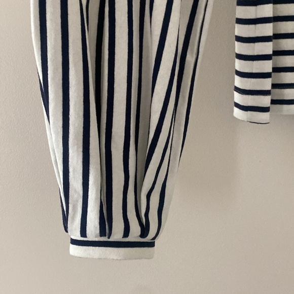 Grey State Millie Stripe Top Long Sleeve Spa White Midnight Navy Size 1 S - Picture 2 of 11